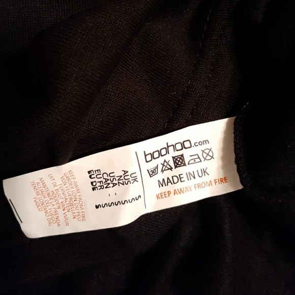 HP🥰boohoo Tartan Lip Print Hood Sweatshirt Dress - Picture 14 of 16